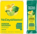 No Days Wasted Hydratation Repleniser 15 Compte - Mélange de poudre d'électrolyte - Citron Lime - Sodium et potassium pour réhydrater plus de vitamines pour soutenir (15 Compte)
