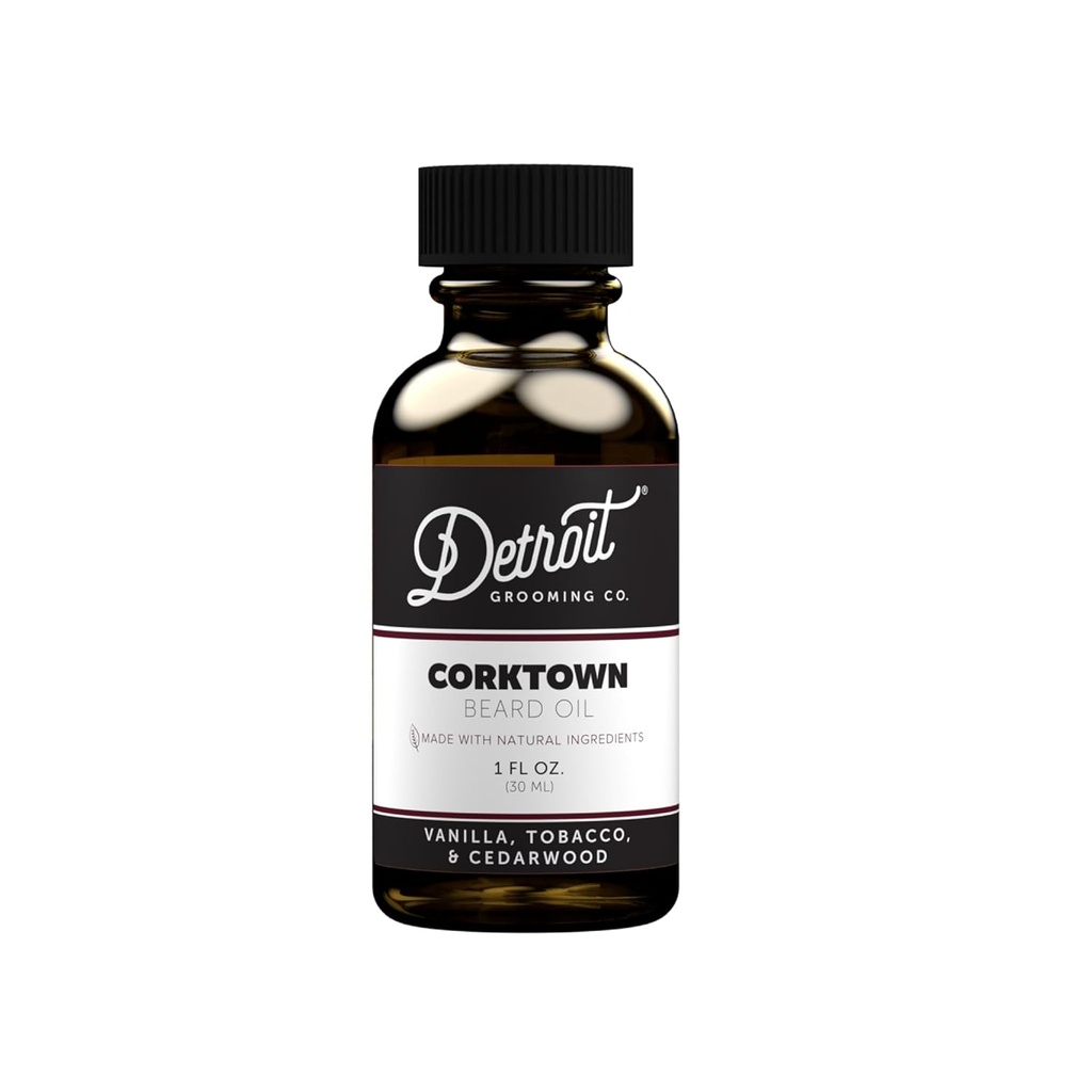 Détroit Grooming Barbe Huile hydratante et nourissante avec vitamine E • Corktown Scent (1 oz)