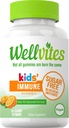 Wellvites Sugar Free Kids Immune Daily Gummy Vitamins - Vegan, Non-GMO - Vitamin C Gummies for Kids Immune Support, No Artificial Sweeteners, Gluten-Free, Gelatin-Free, 60 Count (30 Day Supply)