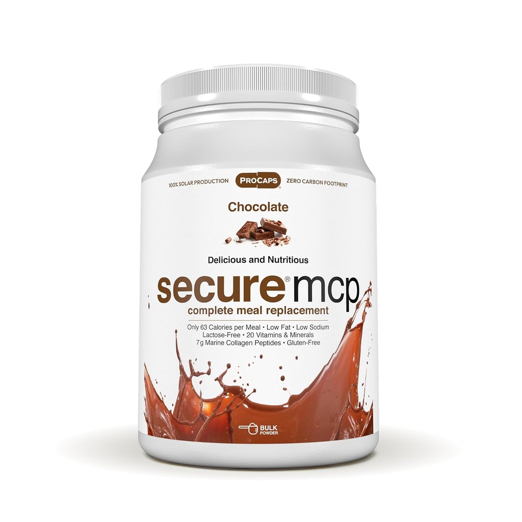 ANDREW LESSMAN Secure MCP Complete Meal Replacement - Chocolate 30 Servings - Nur 63 Calories, Low-Fat, 7 Grams Marine Collagen Peptides, fördert Radiant Smooth Soft Skin, Komfortable Gelenke