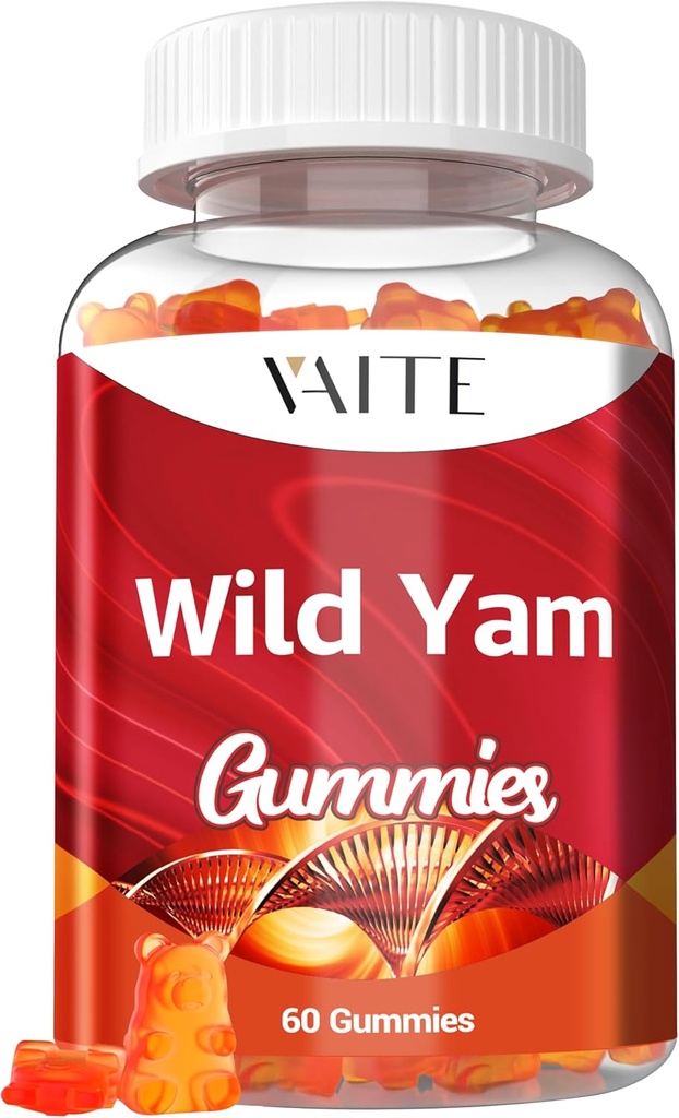 Wild Yam Root Gummies 1000mg - Dioscorea Villosa Taimne täiendus naistele - menopausi ja hormonaalse tasakaalu toetus - toetab naiste heaolu - mitte-GMO, gluteenivaba, vegan - 60 närimistabletid
