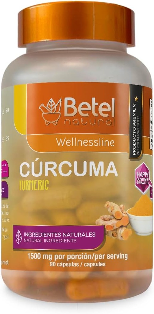 Betel Natural Premium Curcuma Turmeric Capsules 1500 мг на сервірування - 90 капсули