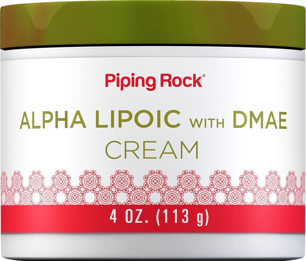 Piping Rock Alpha Lipoic Active z4 oz oz, oz oz, amb DMAE Cream konversation Cybering & Firming for Face & Skinn GMO, Free