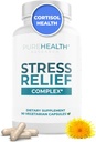 PUREHEALTH RESEARCH Stress Release Complex - Mood Support supplement for Women ' Men - Assistances with Occasional Stress "سترخي - With Ashwagandha, L Theanine, Lemon Balm, Niacin " More - 90 Capsules