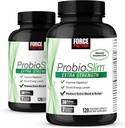 Force Factor ProbioSlim Extra Jakost, Probiotic dodatek za ženske in moške s 30 milijard CFU in izvleček zelenega čaja za Gut Health Support, Hrup in plin Relief, 120 število (Pack po 2)