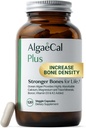 ALGAECAL Organic Red Algae Calcium Supplement for Bone Tiheys, K2-vitamiini MK7 (100 mg), D3-vitamiini (1600 IU), magnesium (350 mg) & Trace Minerals & Strength, Helppo niellä, 120 kasviskapselia