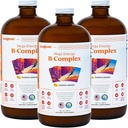 LIQUIDHEALTH Mega Energy Metilated B-Complex, Adulto Suplemento de vitamina líquida - Aumento de enerxía, estrés e fatiga, apoio inmune, corazón e saúde Gut - Made in USA, Vegan, Sugar-Free (3 Pack)