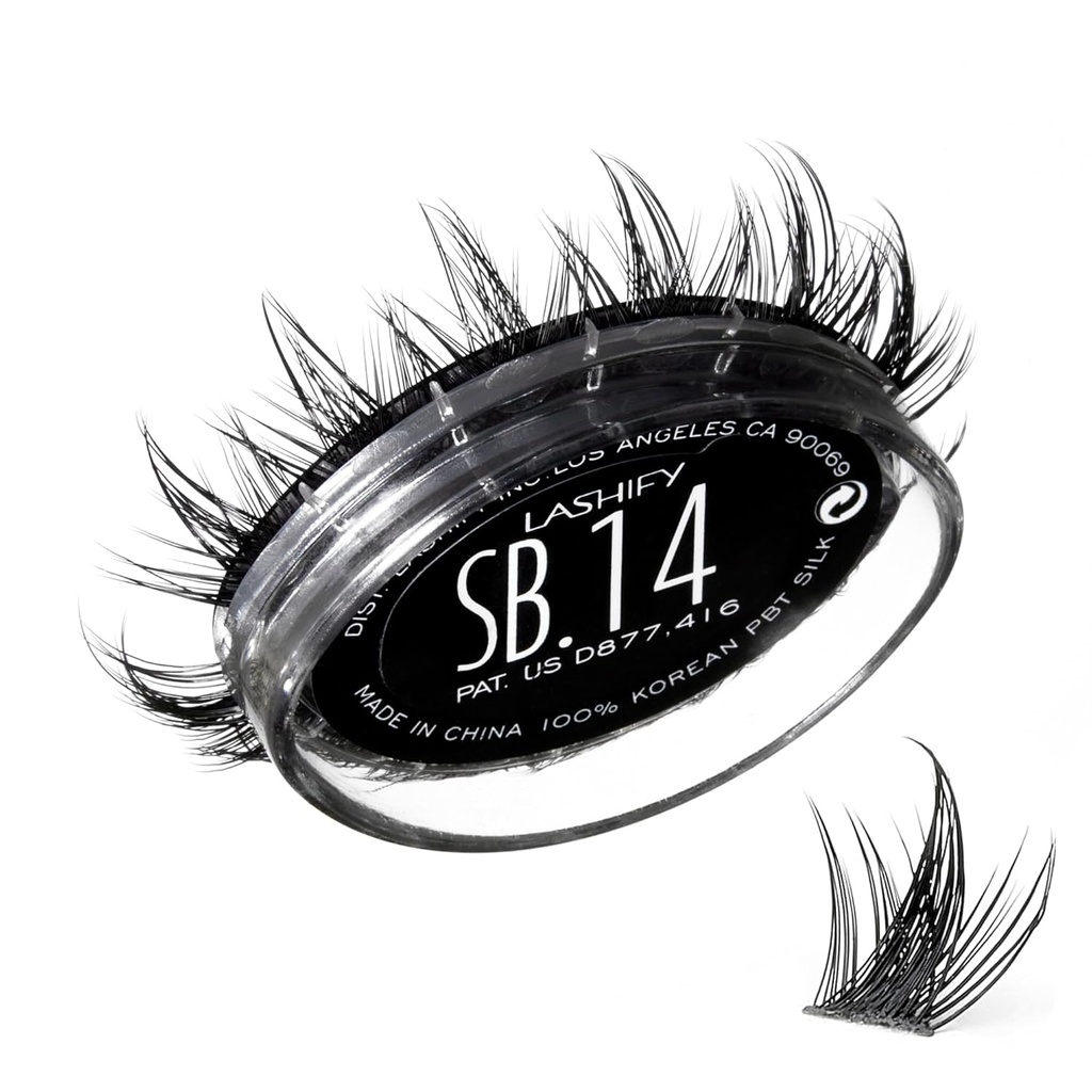 Lashify Star Burst 14mm Gossamer DIY trepalnice razširitve ponovno polnjenje, Ultimate Multi-Dongth Multi Layed Lash, črna, enostavno lažne las