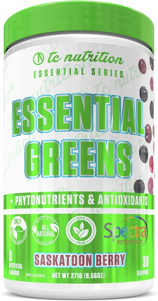 Insencials Green Powder  Optimitza Sanitat +ergy HEISTÒdenta, Aspica, Aspica, Spirulina, Més kkalis Probiotics i contraespionatge, Antioxids Steviad, Sskatoon Berry, 30 Serv, No-GO, Vegan