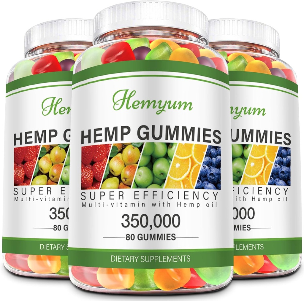 Hemp Gummies 3 gói bổ trợ dinh dưỡng thuần khiết chế biến độc dược với dầu hỏa tự nhiên cho giấc ngủ, đau đớn, lo lắng Gummy Edils Vegan, phi-GMO