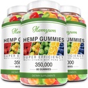 Hemp Gummies 3 Packs High Potency Pure אורגני תוספת - עם שמן קנבוס טבעי עבור שינה, כאב, חרדה מסטיקמי Edibles טבעוני, non-GMO