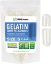 XPRS Nutra Size 5 Capsule Vuoti - 100 Contatore Cancella molto Piccolo Empty Gelatin Capsule - Pillole DIY Capsule Filling - Fillable Pill Gel Caps per Do-It-Yourself Vitamin Supplements