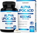 Alpha Acid lipoic 600 mg per Serving 60 capsule - Antioxidant potent pentru neuropatie și sănătate cardiovasculară (supplement ALA) - terțe părți testate, non-GMO, gluten gratuit, Vegan & SUA Made