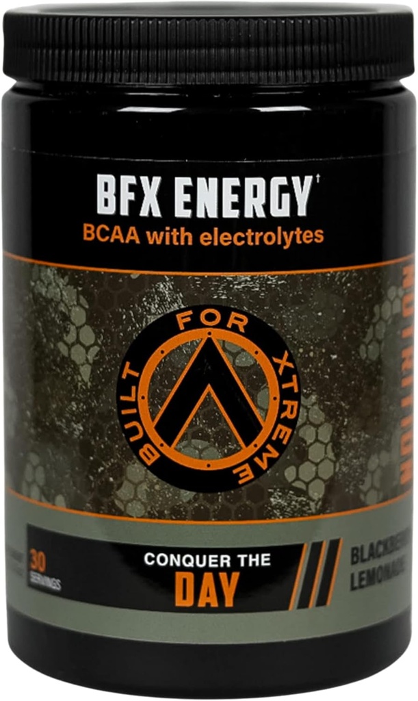 BFX Energy Pre Workout Powder Supplement (BlackBerry Lemonade) mit BCAA, Elektrolyten und Grüner Teeblatt für natürliche Koffein, Intra und Post Workout Muskel Erholung, 30 Portionen