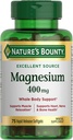 Magnésio de recompensa da natureza 400 mg Softgel, suporte corporal inteiro, suplementos de magnésio para homens e mulheres, coração, nervos & saúde óssea, 75 Softgels (Pacote de 1)