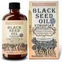 Ethiopian Black Seed Oil 16oz – Cold Pressed Nigella Sativa | High Thymoquinone 3.45% Black Cumin Seed Oil | 100% Pure Unrefined Liquid | Immune, Skin, Hair & Digestive Support | Large Glass Bottle