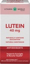Vitamine World Lutein 40mg 60 Snelle release Softgels, Eye Health, Vision, Antioxidant