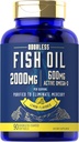 Carlyle Fish Oil 2000mg | 600mg Omega 3 Kişi & Qadınlar üçün əlavə / 90 Odorless Softgels / Limon Flavored | Non-GMO və Gluten Free