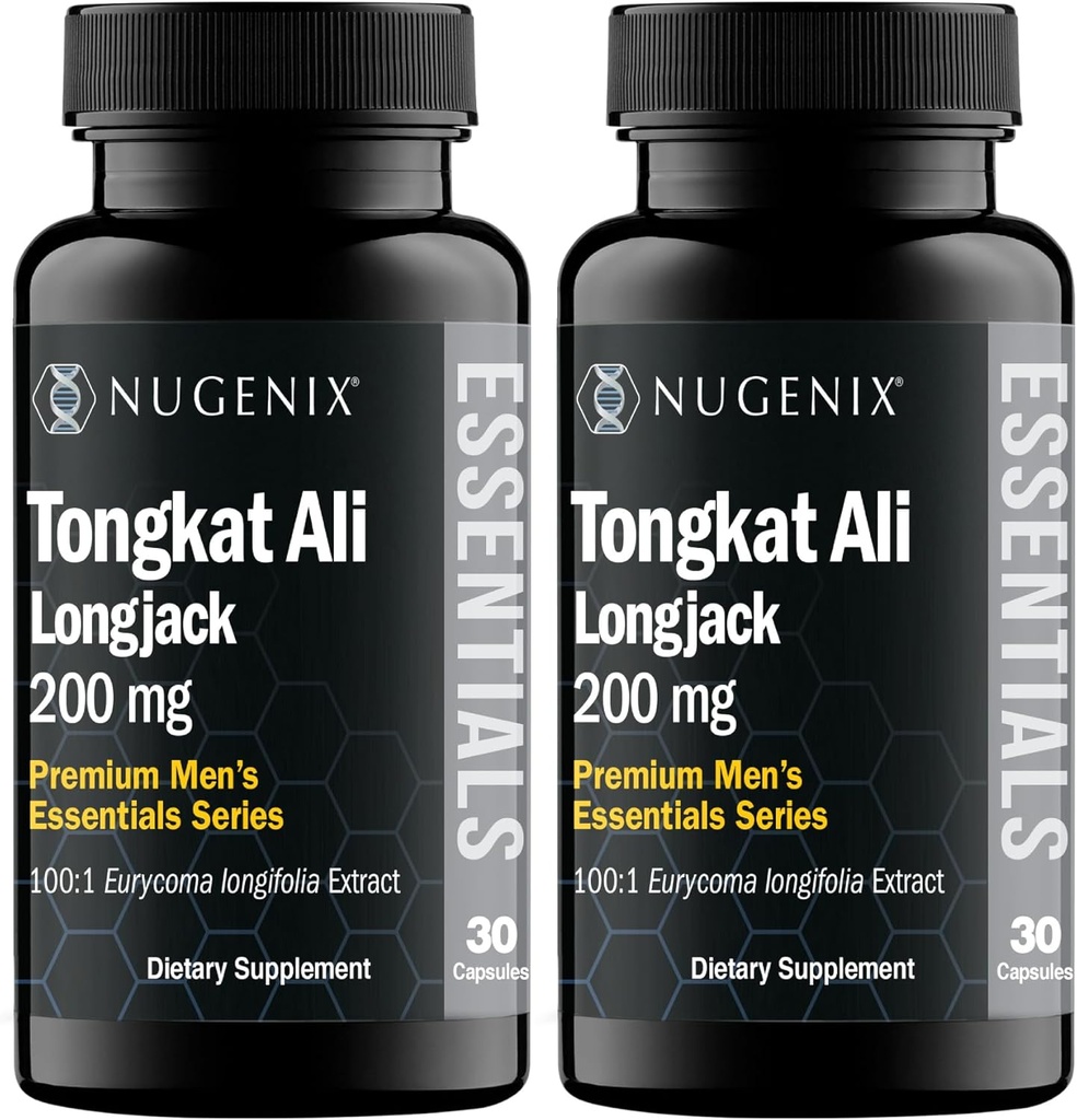 Nugenix Essentials Tongkat Ali для чоловіків, підтримка здоров'я чоловіків, Longjack Eurycoma Longifolia екстракт, 60 граф