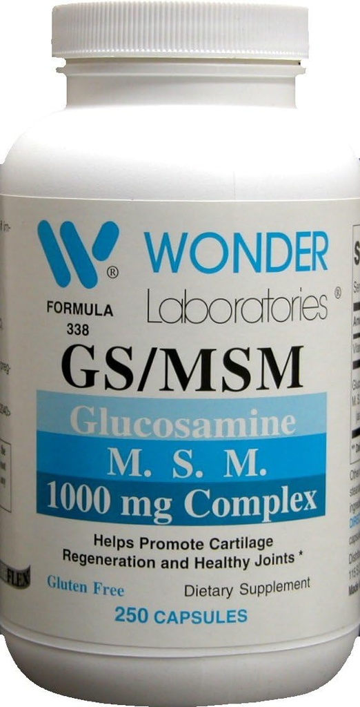 Wonder Labs Glucosamine/MSM, Helps Promote Cartilage Regeneration and Healthy Joints - 250 Capsules