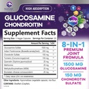Glükoosamiin Chondroitin MSM Joint Supplement 2100mg - koos Glükoosamiinsulfaat, kurkum, boswellia, Quercetin & Bromelain - Looduse ekstra tugevus Paindlikkus, mobiilsus ja liigeste tugi, 60 kapslit