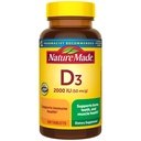 Nature Made Vitamin D3 2000 IU (50 mcg), Vitamin D Supplement for Bone, Teeth, Muscle and Immune Health Support, 100 Tablets, 100 Day Supply