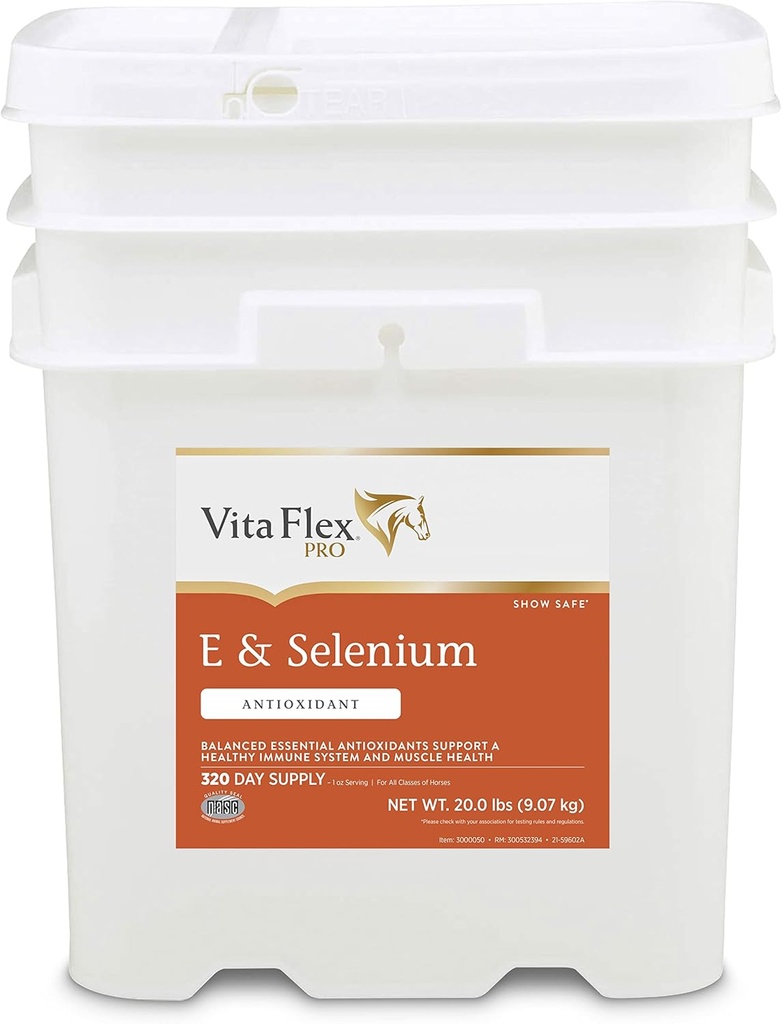 Vita Flex Pro E a Horse Selenium Supplement, Balanced Essential Antioxidants, 20 libier, 320-dňový zdroj