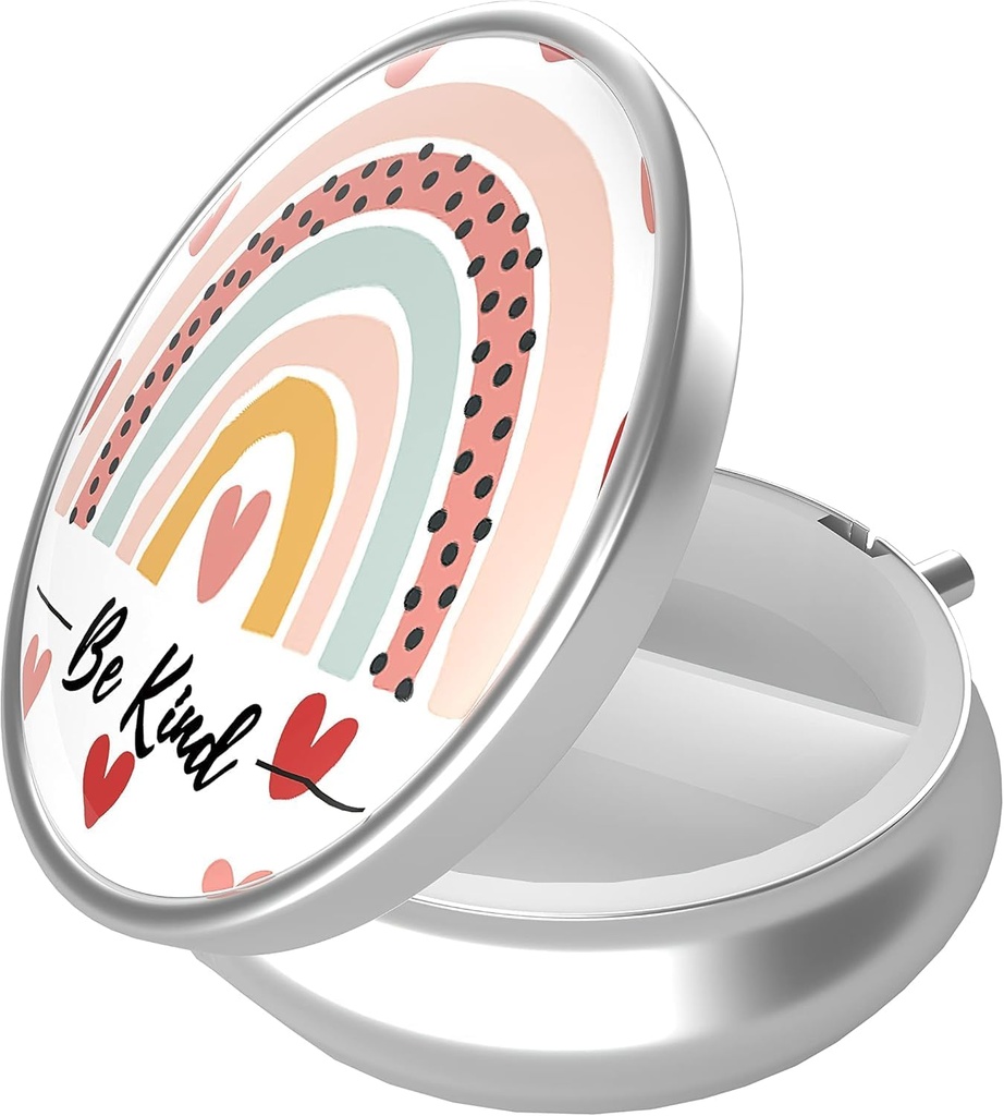 Pill Box, 3 השוואתי Portable Travel Medicine Box with Mirror,קומפקטי וחמוד, Fits in Purse and Pocket, Medicine and Vietnam מארגנת (Rainbow)