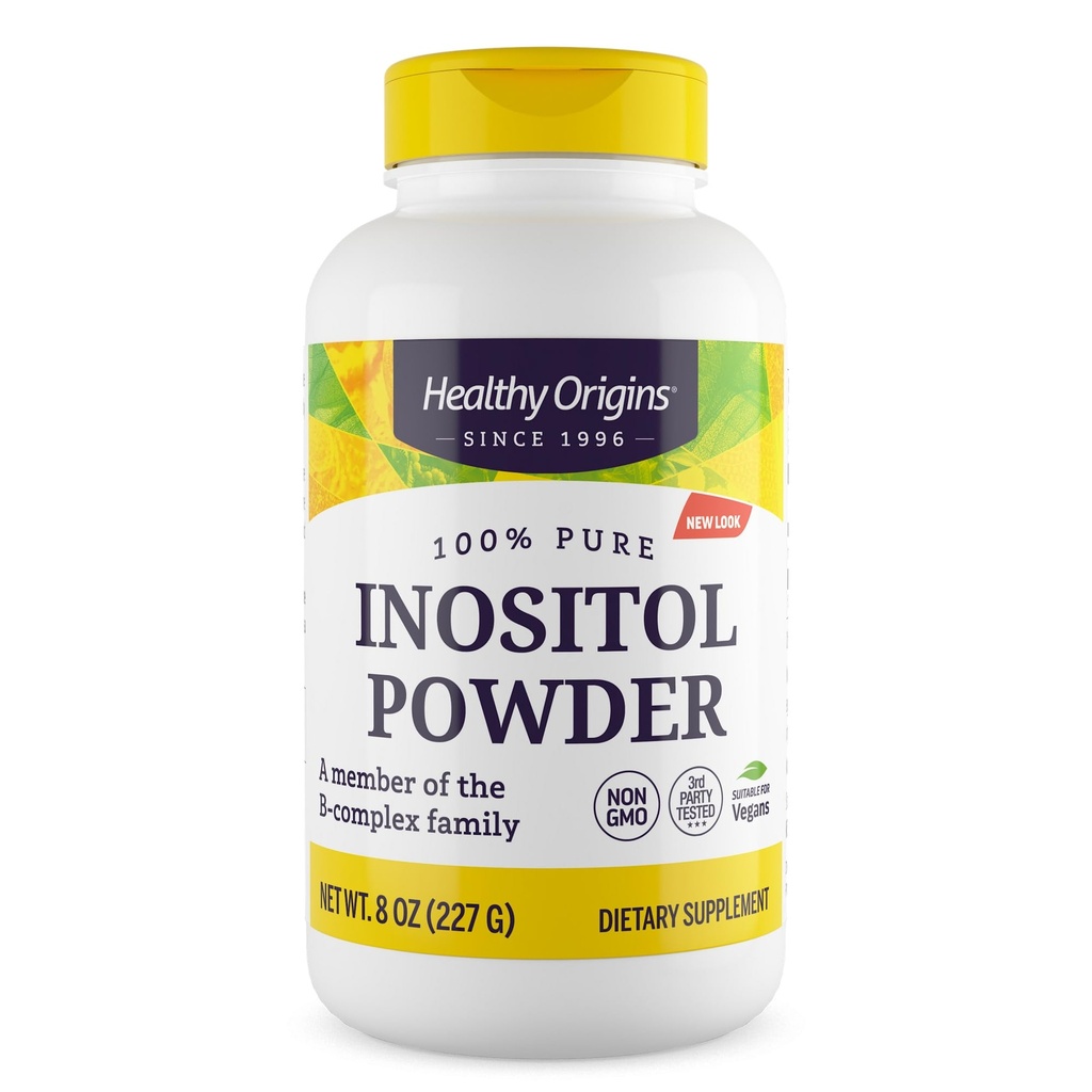 Healthy Origins Inositol Powder, 227 g - for Skin, Hair & Nail Health - Vitamin B8 Powder Supplement - Part of The B Complex Family - Vegan, Non-GMO & Gluten-Free Supplement - 8 Oz