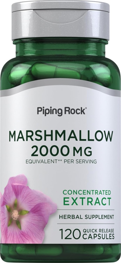 Piping Rock Marshmallow Root Supplement → 2000mg → 120 Capsules → Herbal 集中摘录 → 非GMO, Gluten Free