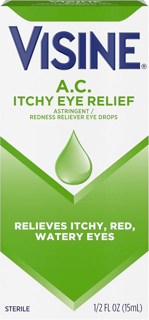 Visine A.C. Itchy Ulles d' ulls d' oculars amb Sufret & Tetradrozoline HCI, Ull tira el tractament amb Rednesliver i Acadenat per Itxy, vermell, Watery & Irrited, ulls de 0. 5 oz.