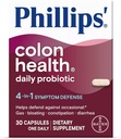 Phillips' Colon Health Daily Probiotic капсули, 4-in-1 Symptom отбраната да помогне за защита срещу Occasional газ, подуване, запек, и диария, Daily Допълнение, 30 Count