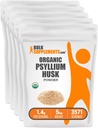BulkSupplements.com Organic Psyllium Husk Powder - Psyllium Husk Powder för Baking, Fiber Supplement - Gluten Free, 1,4g per Servering, 1kg (2,2 lbs) (Pack av 5)
