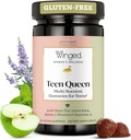 Winged Wellness Multivitamin Gummies for Teen Girls - Teen Vitamins for Mood & Hormonal Health - Vegan Gummy Supplement with Chaste Tree, Lemon Balm, L-Theanine, Probiotics & Biotin - 50 Gummies