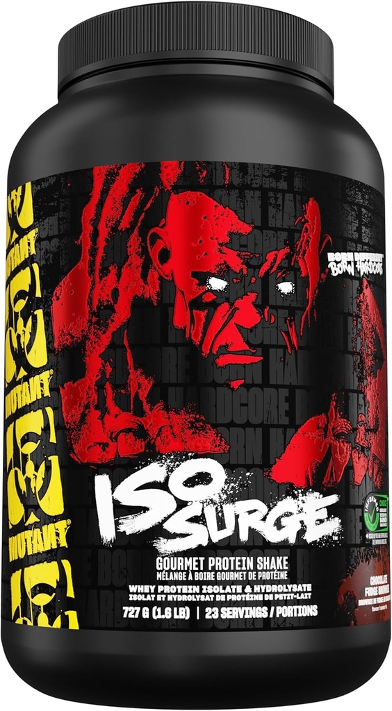 Mutante ISO Surge Proteína en po Feitos rápidos para axudar a recuperar, construír músculos, xema e forza, 1,6 lb - Chocolate Fudge Brownie