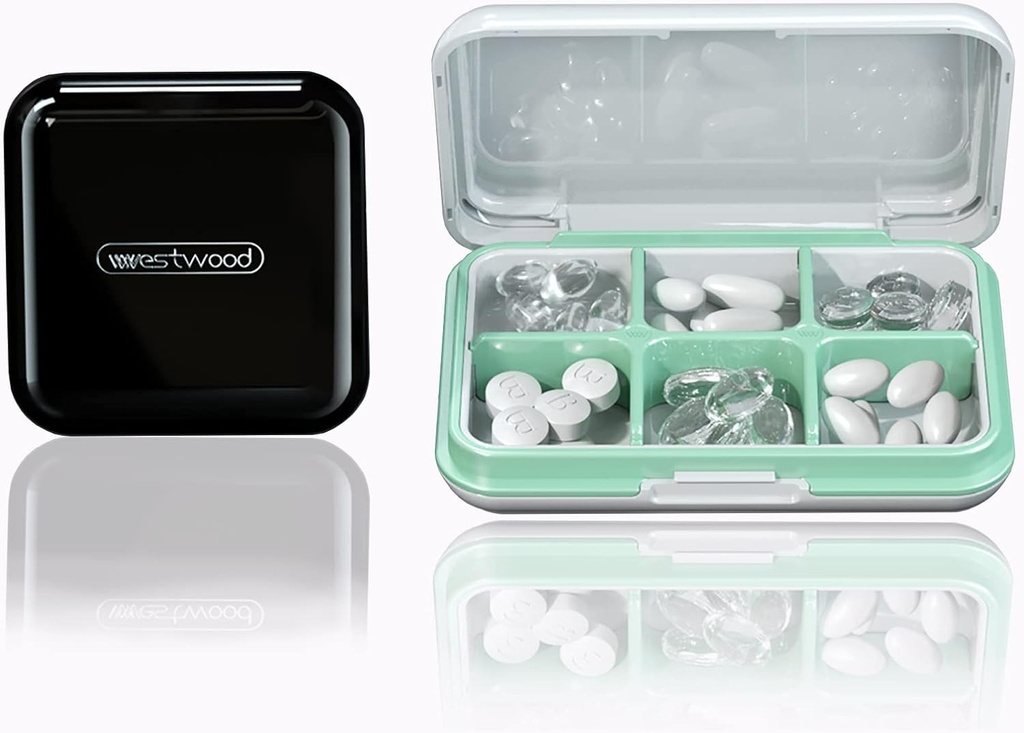 DUBSTAR Black Compact Pill Case + White Viatge Pilla