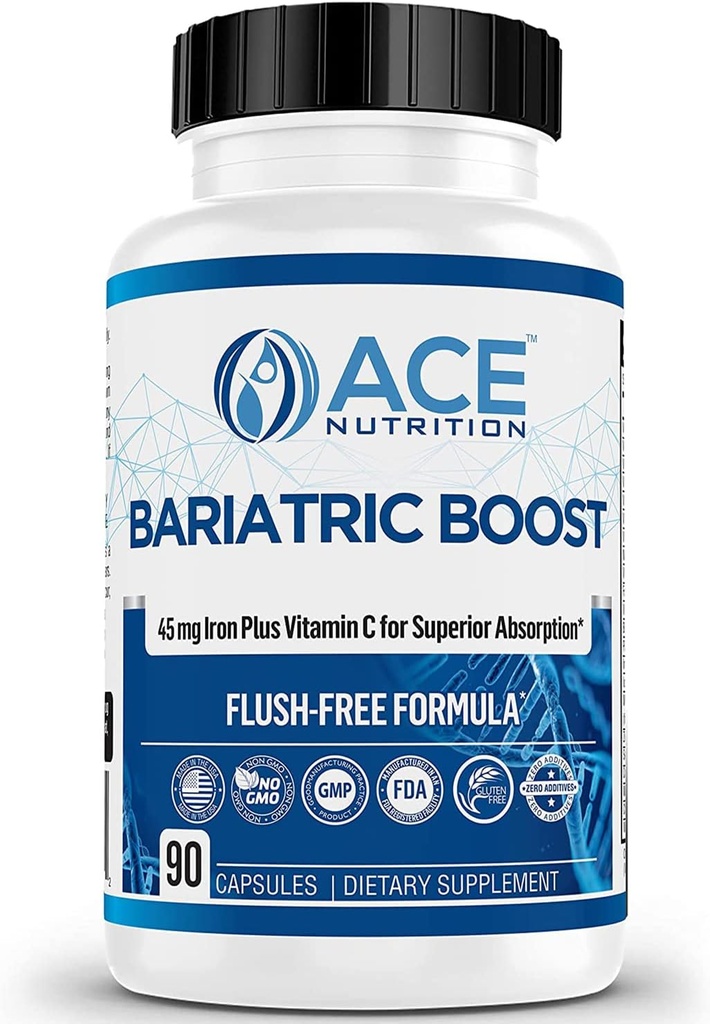 Bariatric Boost One-A-Day Multivitamine 90 Day Supply with 45mg Iron Post Gastric Bypass Sleeve Surgery