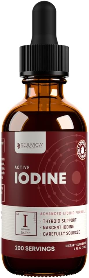 Active Iodine - Nascent Iodine Drops - Daha yaxşı Absoreksiya üçün maye emal - Sağlam Enerji, Vitality və Iodine Levels