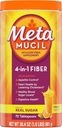 Metamucil 4-in-1 Psyllium Husk Fiber Supplement, Real Sugar, 72 tablespoons, Orange Flavored, Daily Fiber Powder for Digestive Health, made with Plant-Based Psyllium Husk Fiber