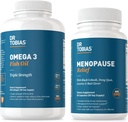 Dr. Tobias Omega 3 óleo de peixe e alívio da menopausa para as mulheres, suporte endócrino com Essential Omega 3s, Hot Flashes e suplementos de suores noturnos, Não-GMO