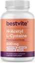 N-Acetill L-Cysteine (NAC) 600mg per Capsule (201 Cathsolutions) - No Stetaters - no Fliders - no silika - no Glatin - Gluten Free - On GMOMO
