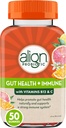 Align Probiotic, Gut Health & Immunity Support, Probiotic for Women and Men, #1 Лекар Препоръчителни Марка, Витамин С и B12 за имунна поддръжка и енергия, Цитрусов аромат, 50 Gumies