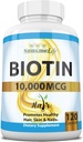 Biotin 10 000 µg didelio stiprumo - Natūralūs plaukai, oda, nagų ir metabolizmo 120 kapsulių