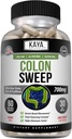 Kaya Naturals Colon Sweep 124; Colon Cleanser 30- Day Fast- V souladu s Byliny & Probiotika, Podporuje zdravé Bowel Movements, Cleansing Formule s Fiber, Non- GMO - 60 Kapsle