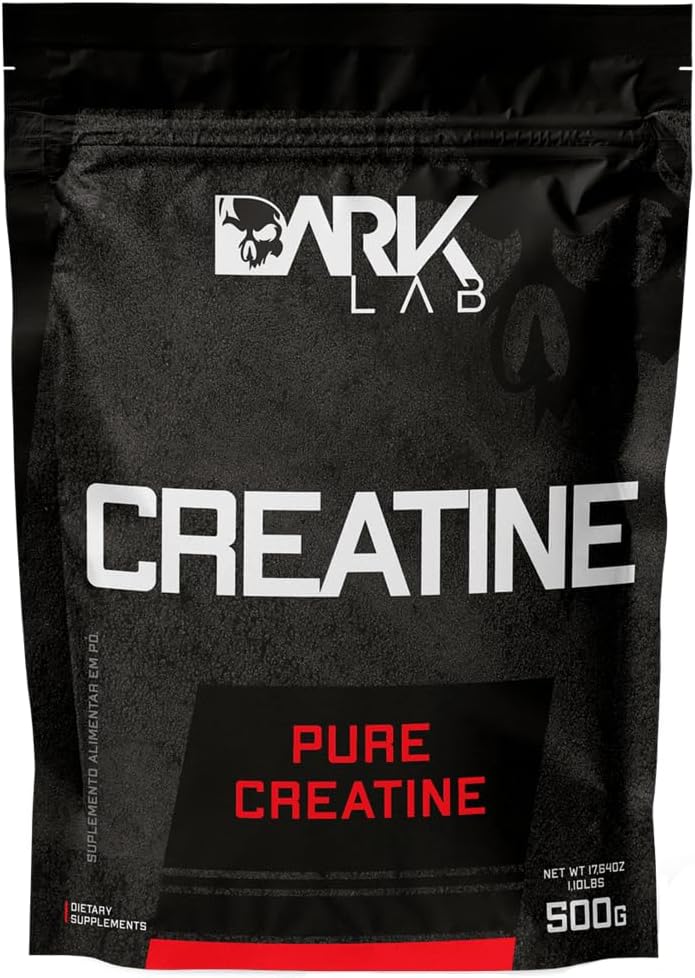 Dark Lab Creatin Monohydrat 166 Servering, 100% Pure Creatin 500g, supplement til muskeltræning støtte, øget styrke, energi og forbedret atletisk ydeevne