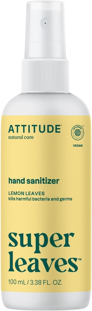 Santizer Tangan ASADE, EWG Verified, Kills Germs & Bakteria, Vegan & Plant berbasis, Aman untuk Dewasa & Anak-anak, Lemon Leaves Sent, 3.38 Fl Oz (Spray Bottle)