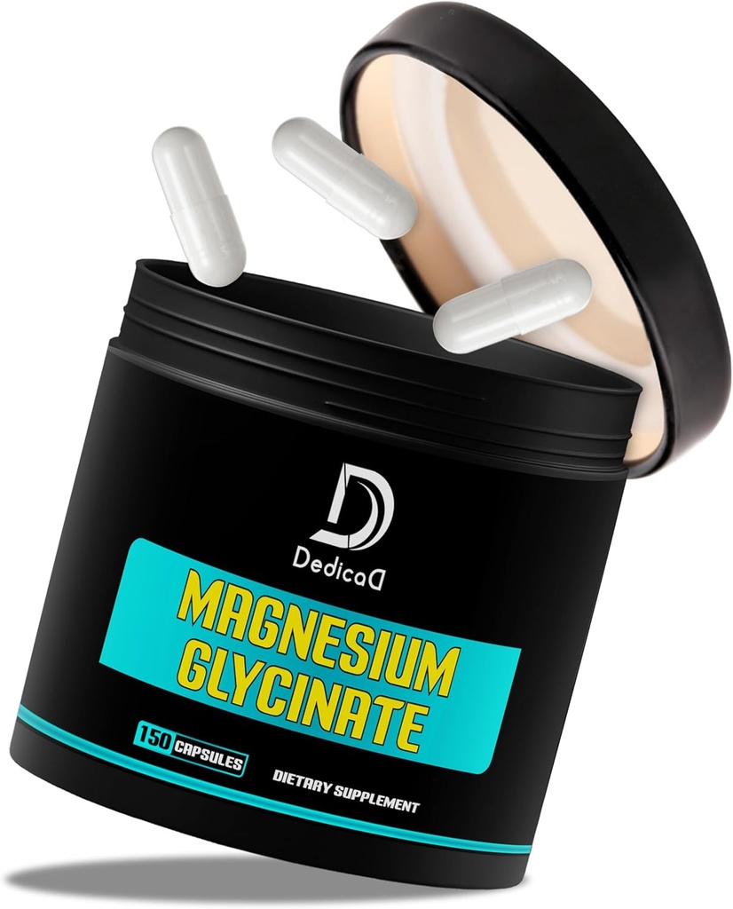 Magnio glicinatas 500mg - 100 mg Elementinis magnis viename gaubtelyje - 150 kapsulių 5 mėnesių tiekimui - didelė absorbcija - raumenų, širdies sveikatos ir patogios nuotaikos palaikymas