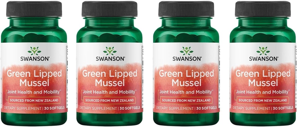 Swanson Nova Zelândia Green Lipped Messel Oil 30 Sgels (4 Pack)