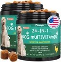 Psie vitamíny a doplnky, Senior & Puppy Multivitamín pre psy Podpora s Glukozamín Chondroitín Omega Probiotiká - Pes Multivitamíny Žuvacie pre Hip & Joint, Koža, Immune - (Chicken 240 Ct)