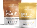 Sprout Living Epic Paket - Chocolate Maca & Vanilla Lucuma (20g Organic Plant-based Protein Toz, Vegan, Gluten Free, Superfoods) | 1lb, 12 Xidmət